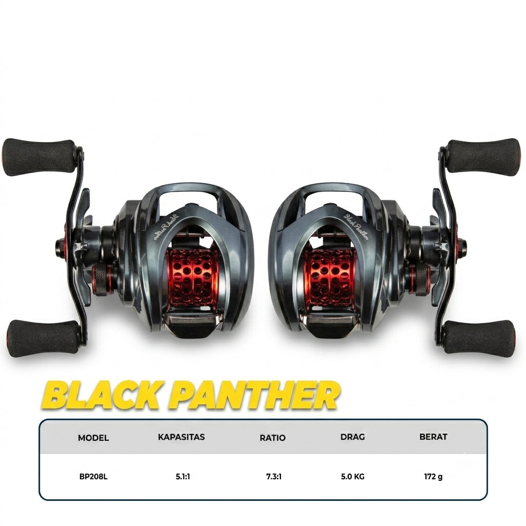 Reel Baitcasting Lemoren BLACK PANTHER - Rp004