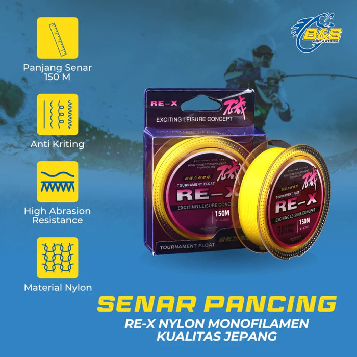 Senar pancing nilon monofilamen 150m lembut kuat tahan gesekan