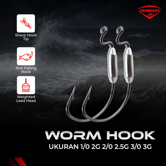 5pcs kail Worm Hook super tajam dan kuat KUP015