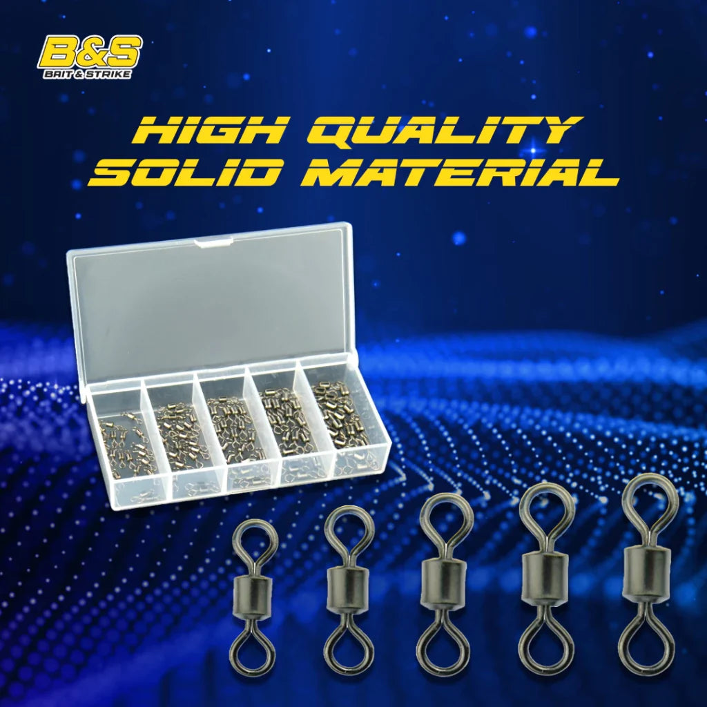 100-250 Pcs Kili-kili Pancing Rolling Swivel No 9-10-11-12-13 KUP151