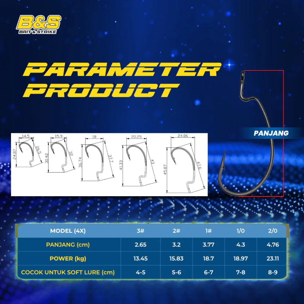 worm hook kail pancing 9003 kail softlure 4X strong 9003 KUP026