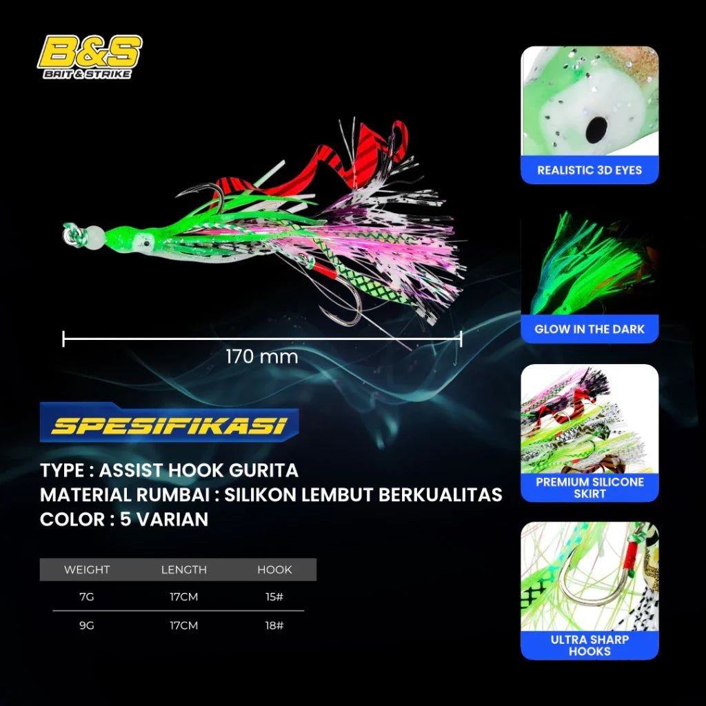 PROBEROS Assist hook GURITA glow in the dark KU008