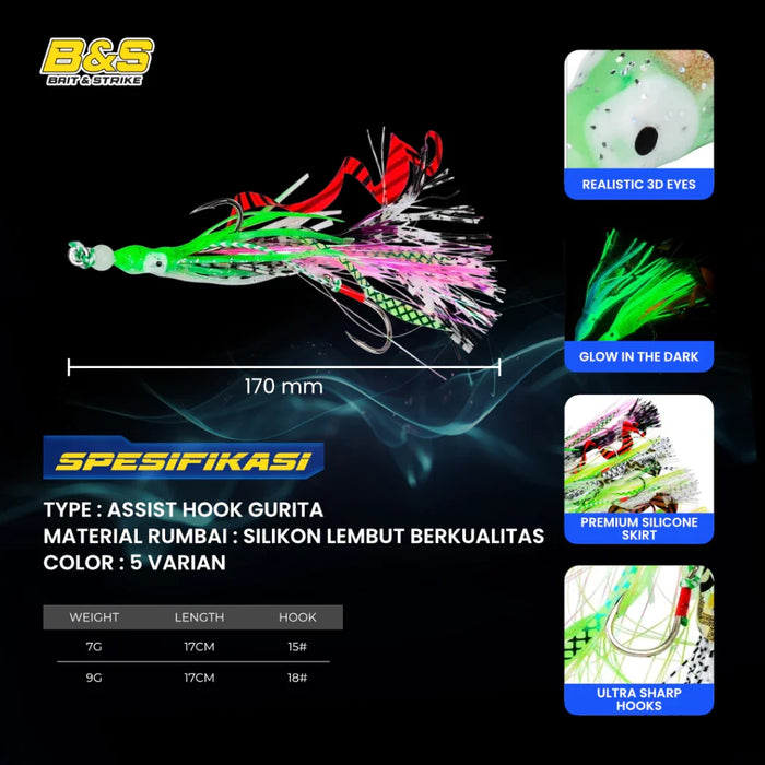 PROBEROS Assist hook GURITA glow in the dark KU008