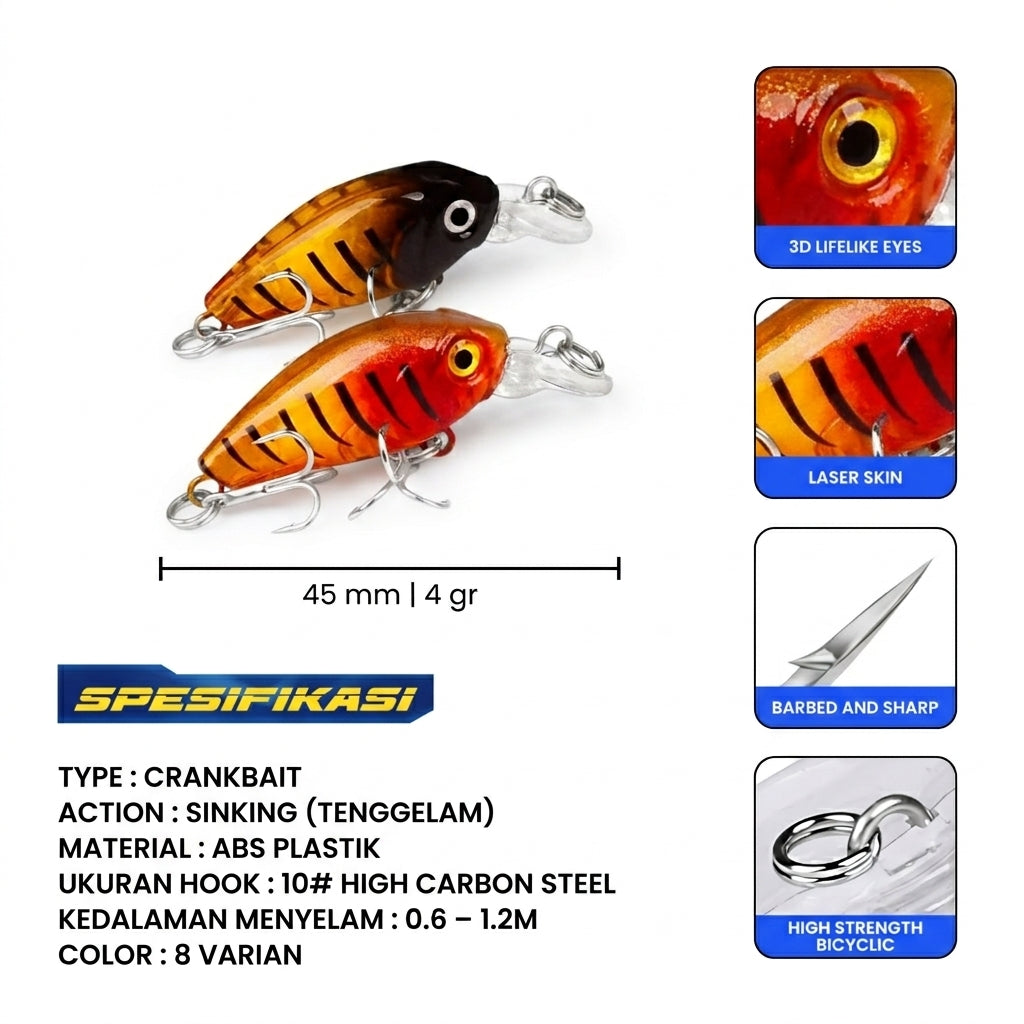 PROBEROS Minnow Crankbait UL 4.5cm 5g - MN132