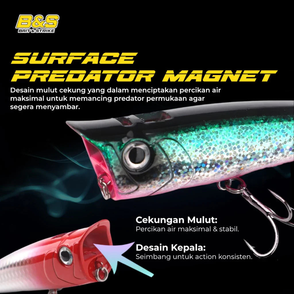 Umpan pancing Lure popper 9g/14g popper killer mata 3D BNS LP220