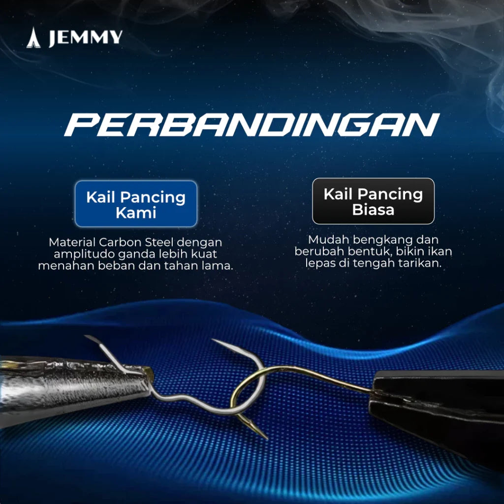 10PCS Kail Pancing Otomatis Flip Hook Kuat Tajam Anti Mocel KUP020