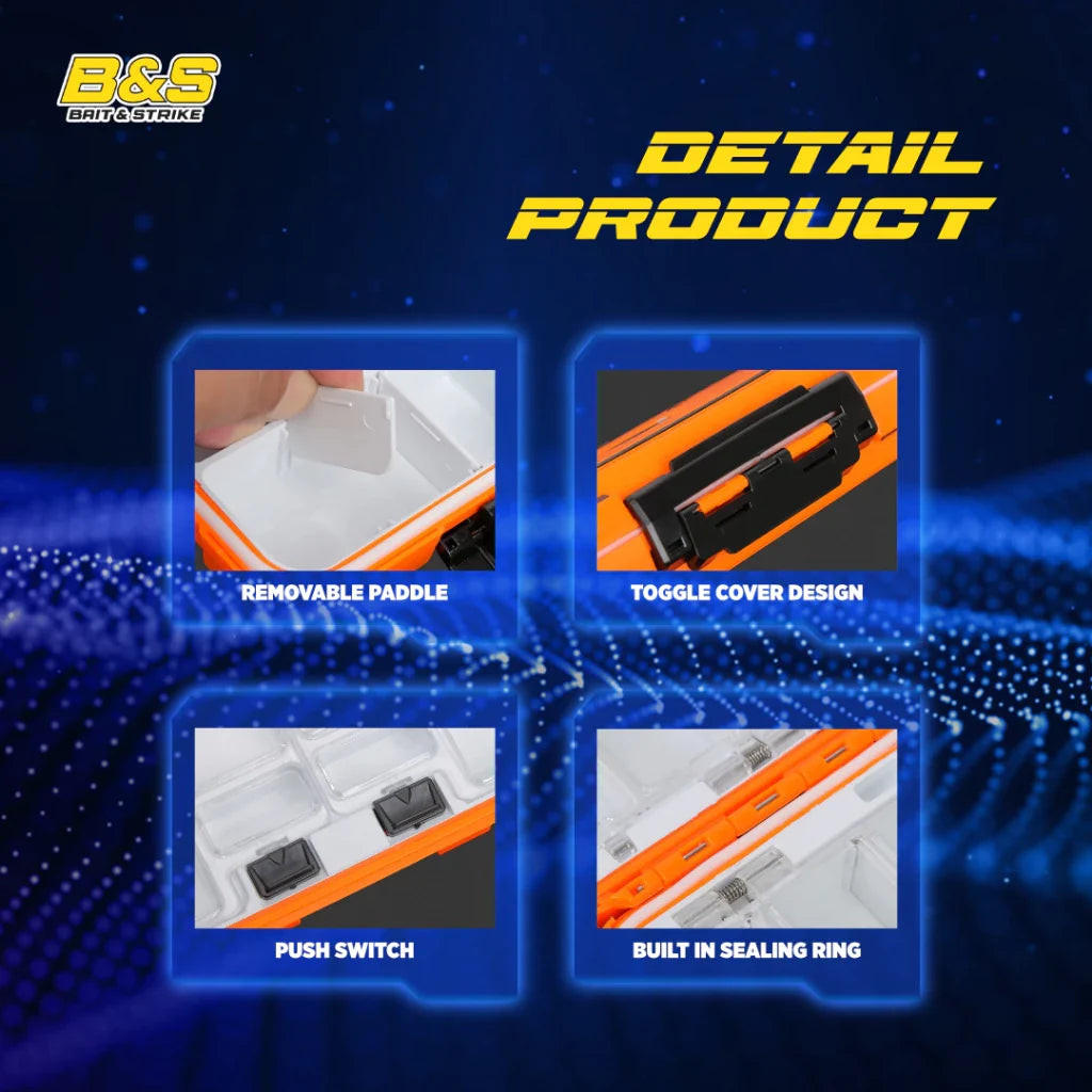 Kotak Penyimpanan Umpan Pancing Portable Multifungsi Bahan ABS Anti Air Kail Lure Tackle Box Pancing BP172