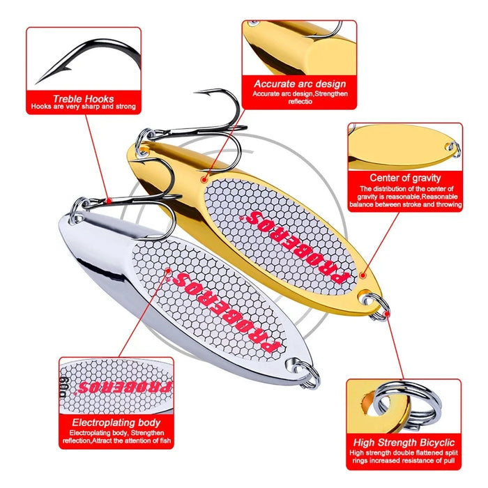 PROBEROS Umpan Pancing spoon 3 - 35G Lure Bass Baits DW342 MJ117