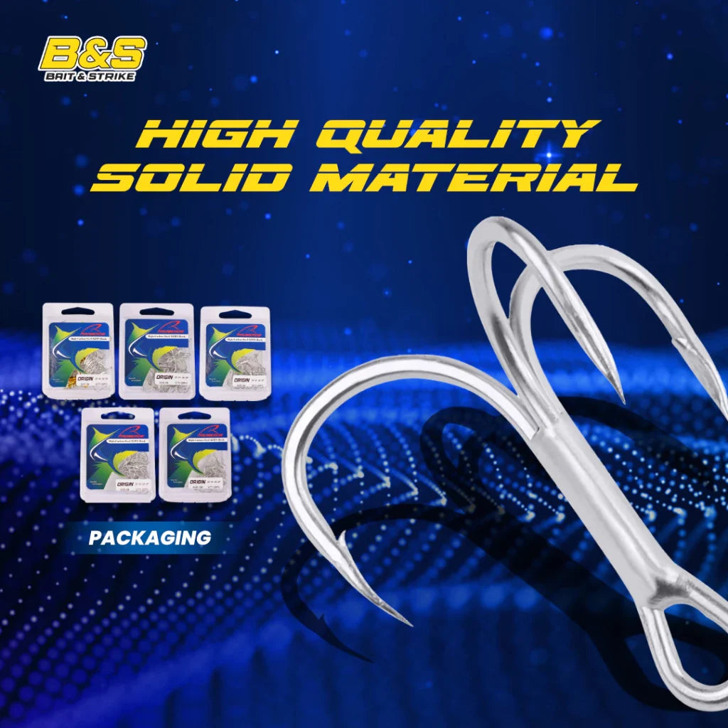 PROBEROS 20Pcs/Kotak Kail Pancing 2/4/6/8/10/12/14# Kail Pancing Treble Bahan Carbon Steel Untuk Memancing Di Laut KUP137
