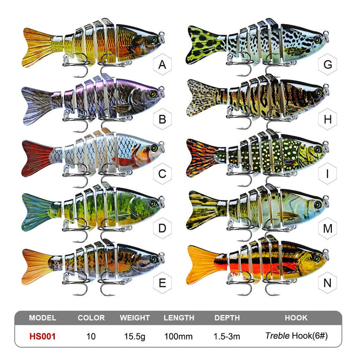 PROBEROS Sinking Wobbler Jointed Minnow HS001 10cm 15.5g - MN119