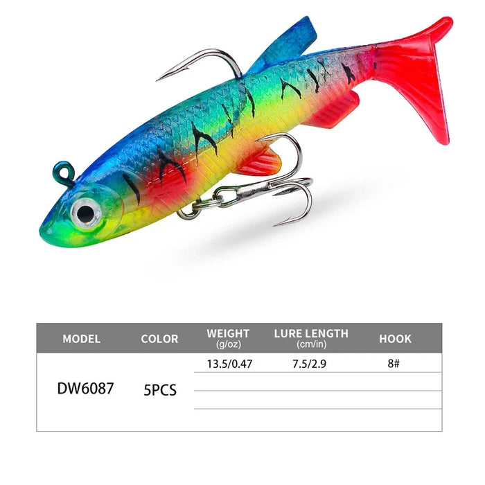 PROBEROS Soft lure bentuk ikan 13,5g bahan berkualitas anti rusak dan elastis SL207