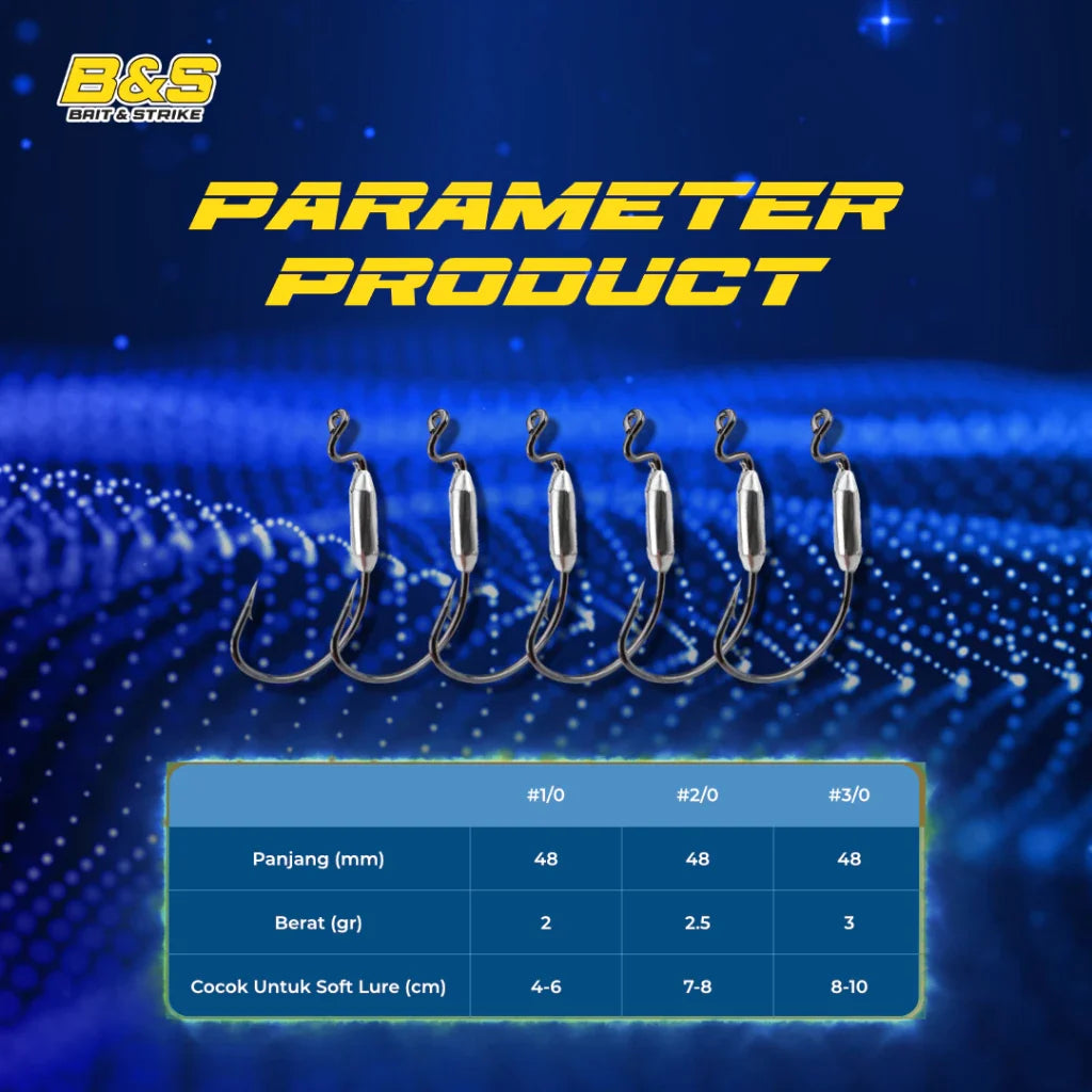5pcs kail Worm Hook super tajam dan kuat KUP015