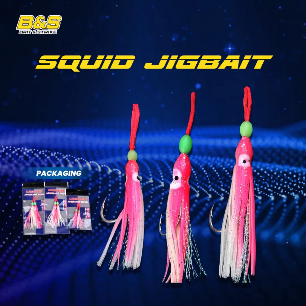 LUREKILLER Umpan Pancing Lurekiller Baru Squid Jigbait Assistant Hook Kail S/M/L JB014