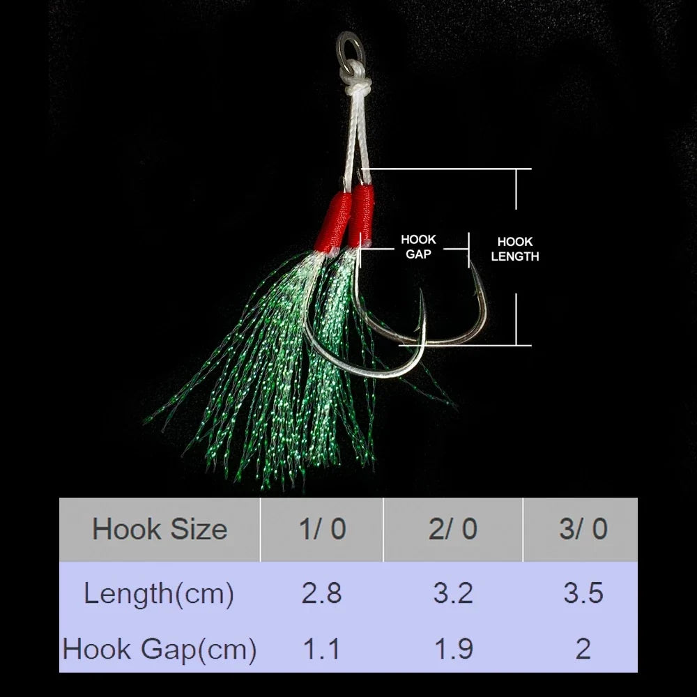 Lurekiller double Hook tajam & kuat untuk metal jig 1pack isi 2 pasang HJ032