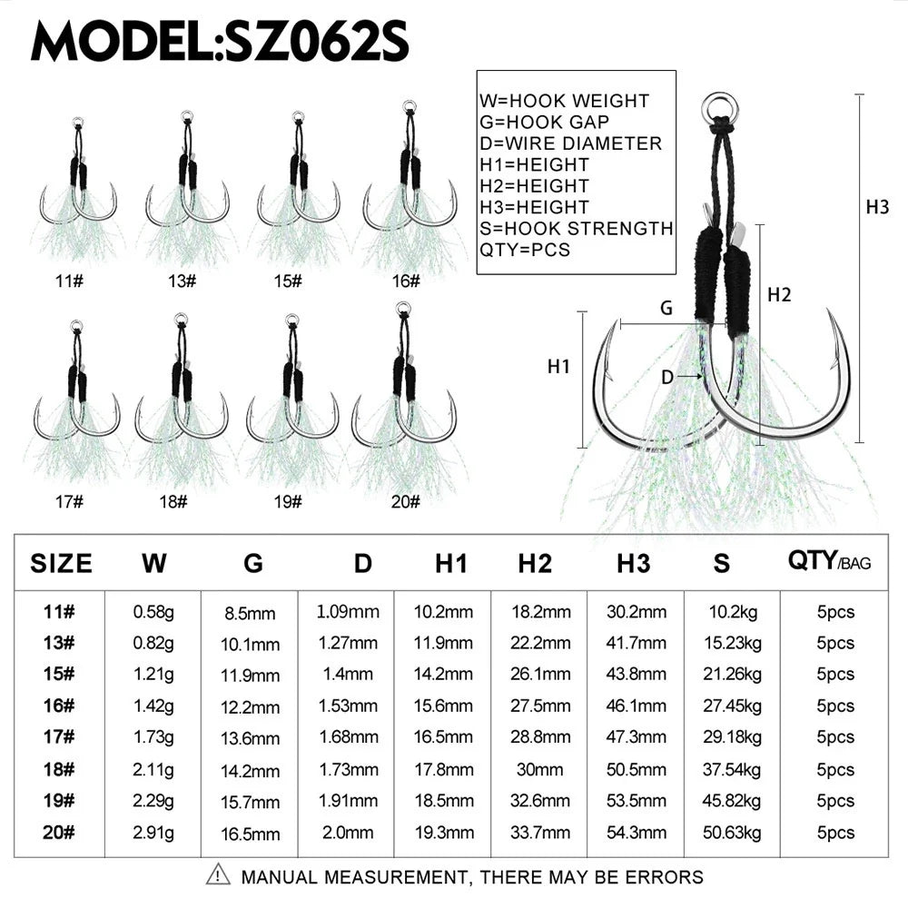 LureKiller Hook Jigbait Plat Besi Double Hook HJ052