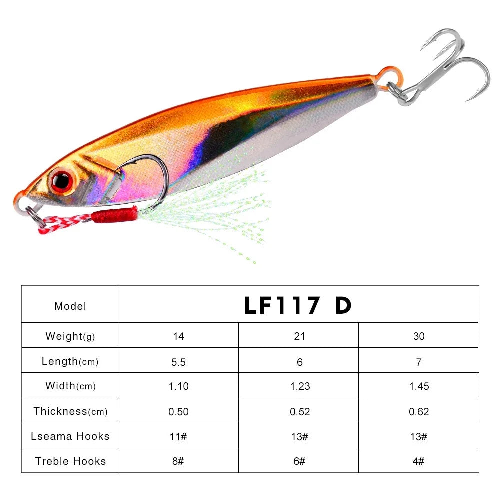 LureKiller Umpan MetalJig Tenggelam 14G 21G 30G Superbait MJ053