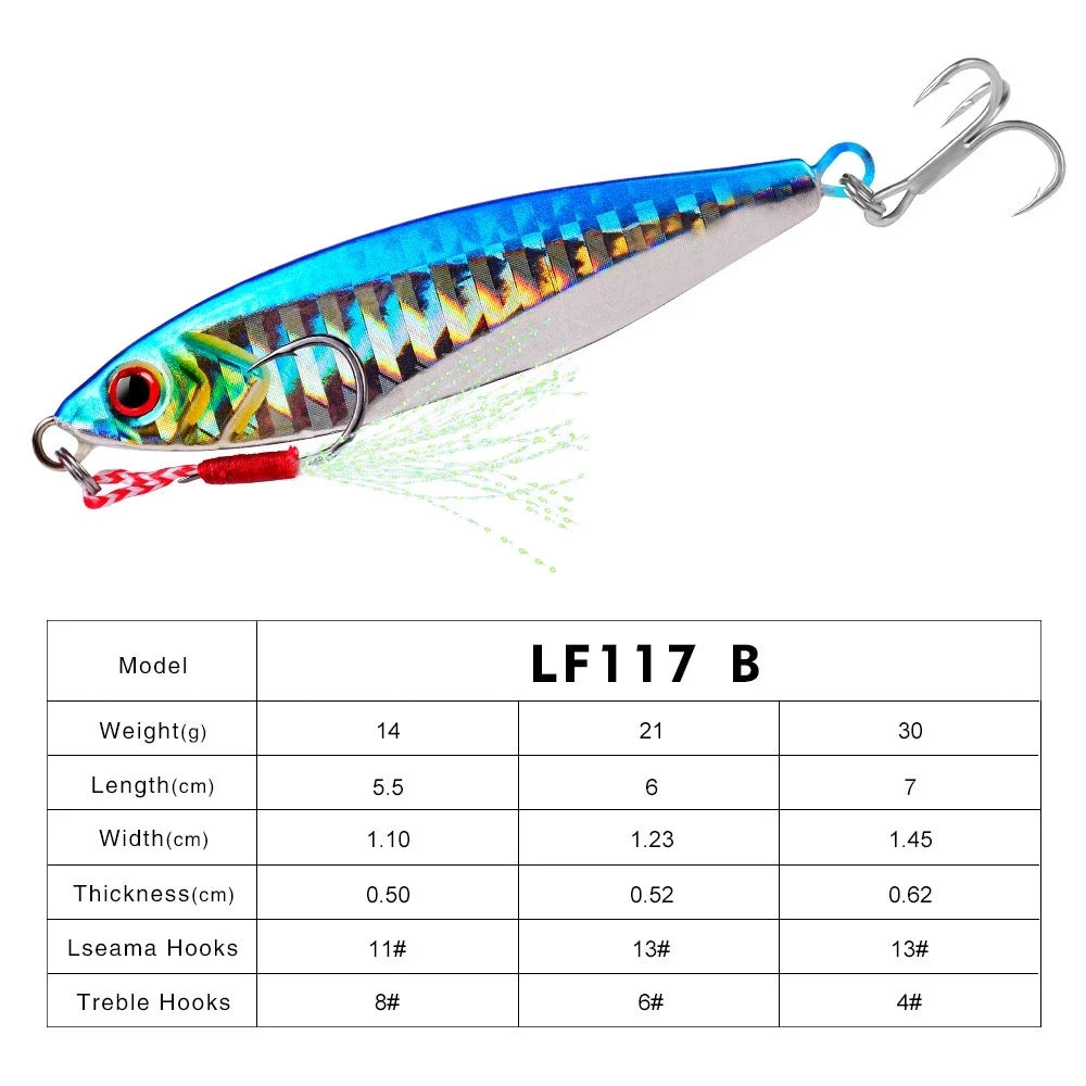 LureKiller Umpan MetalJig Tenggelam 14G 21G 30G Superbait MJ053