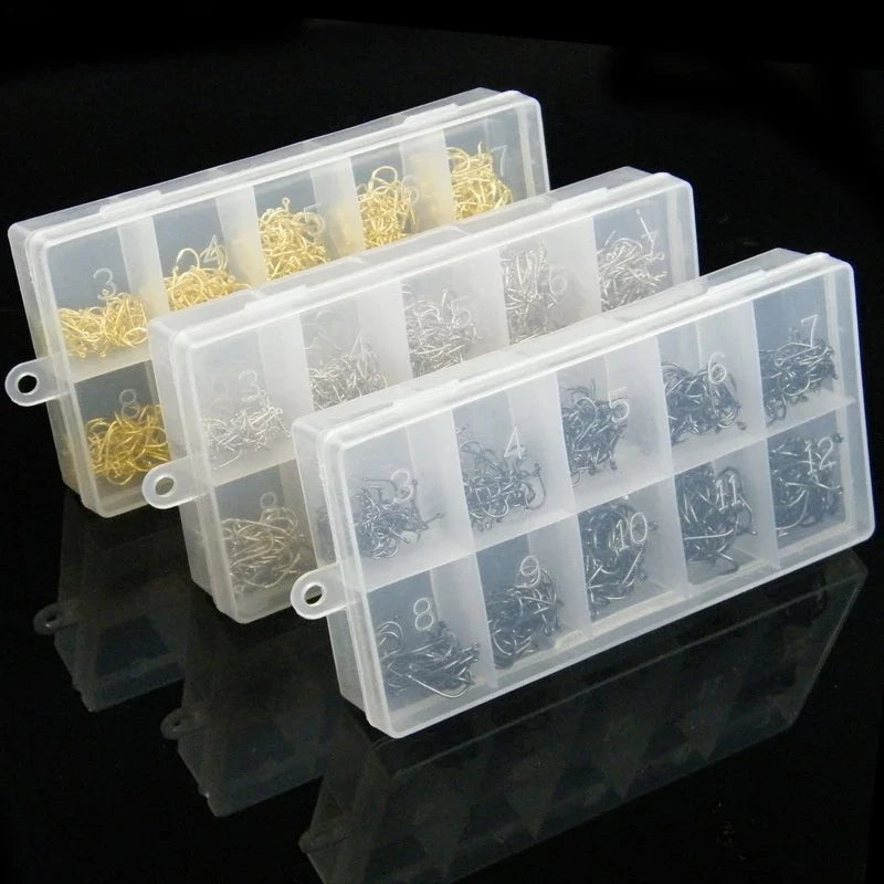 500pcs Kail Pancing Aneka Ukuran Bahan Baja Karbon Dengan Tali Pengait KUP153