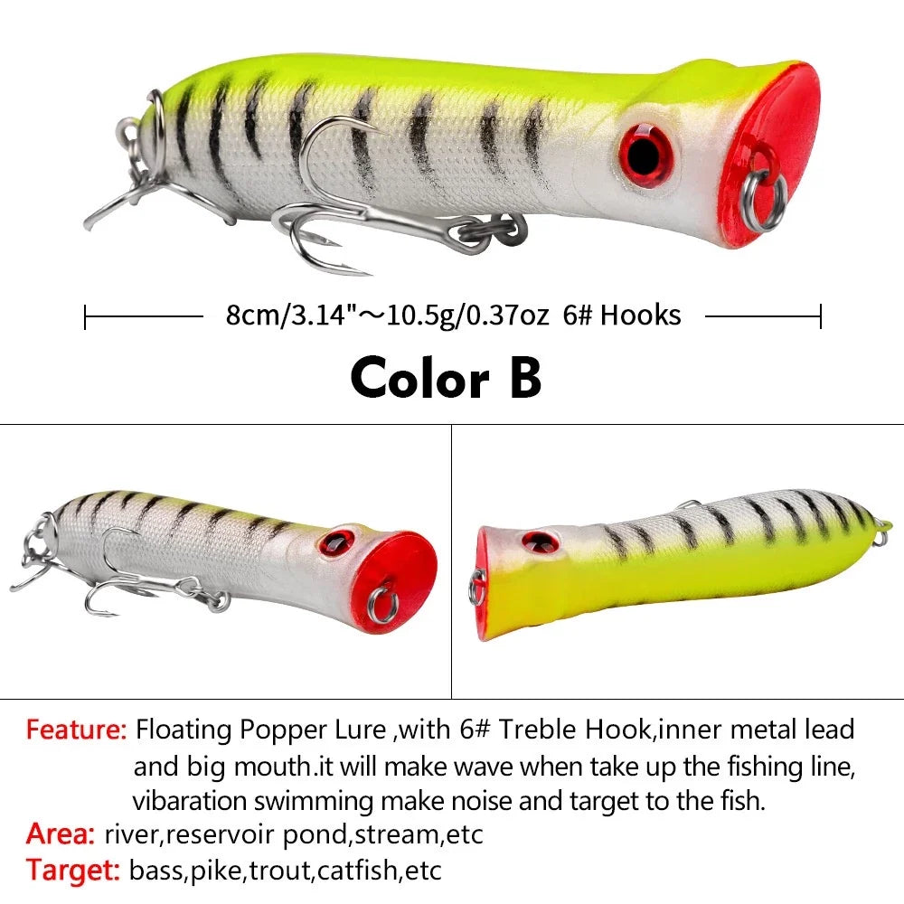 Umpan Pancing Lure Popper 8CM 12G Bionic DXP002 LP003