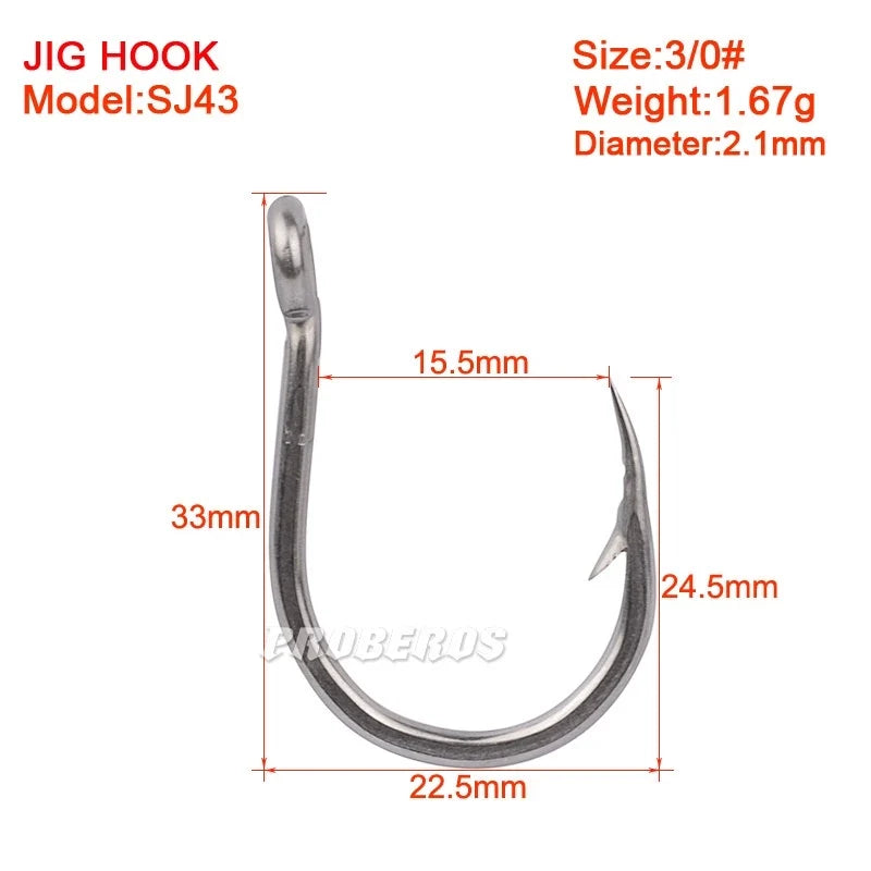 PROBEROS 5/10 Pcs Kail Pancing SJ43 Bahan Stainless Steel Tahan Karat Plat Besi KUP172 KUP173