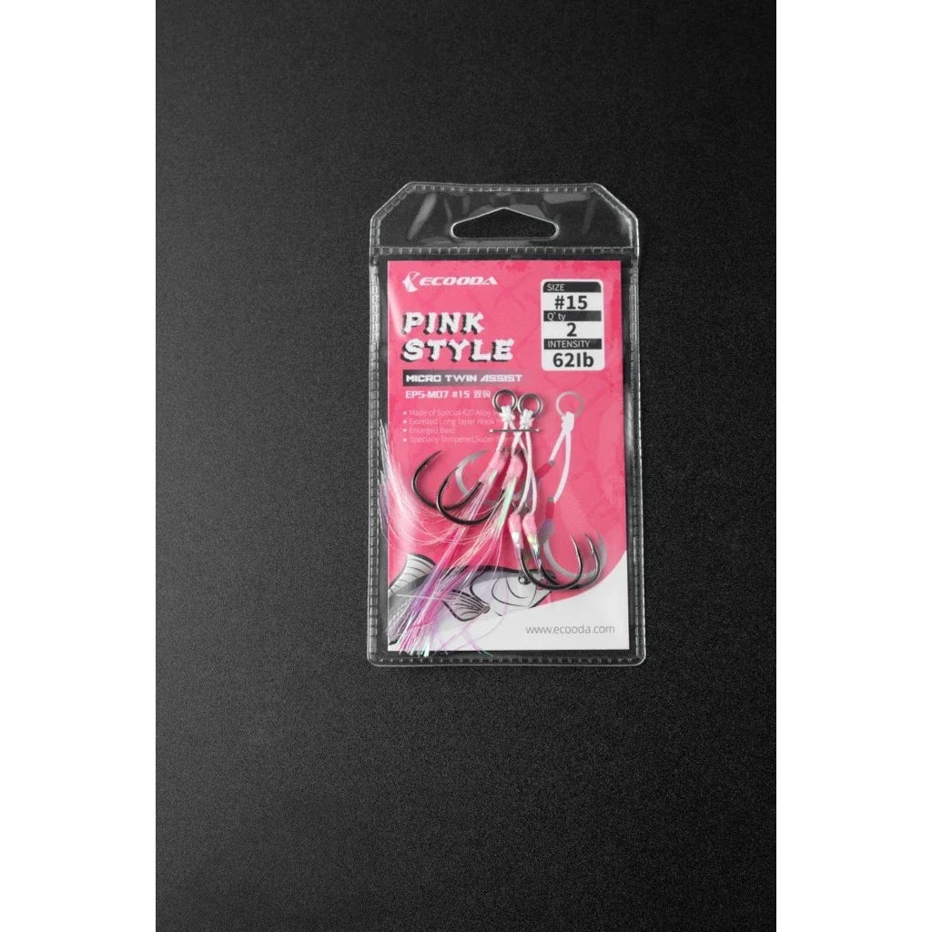 Pink style light jigging hooks (Single hook) KUP165