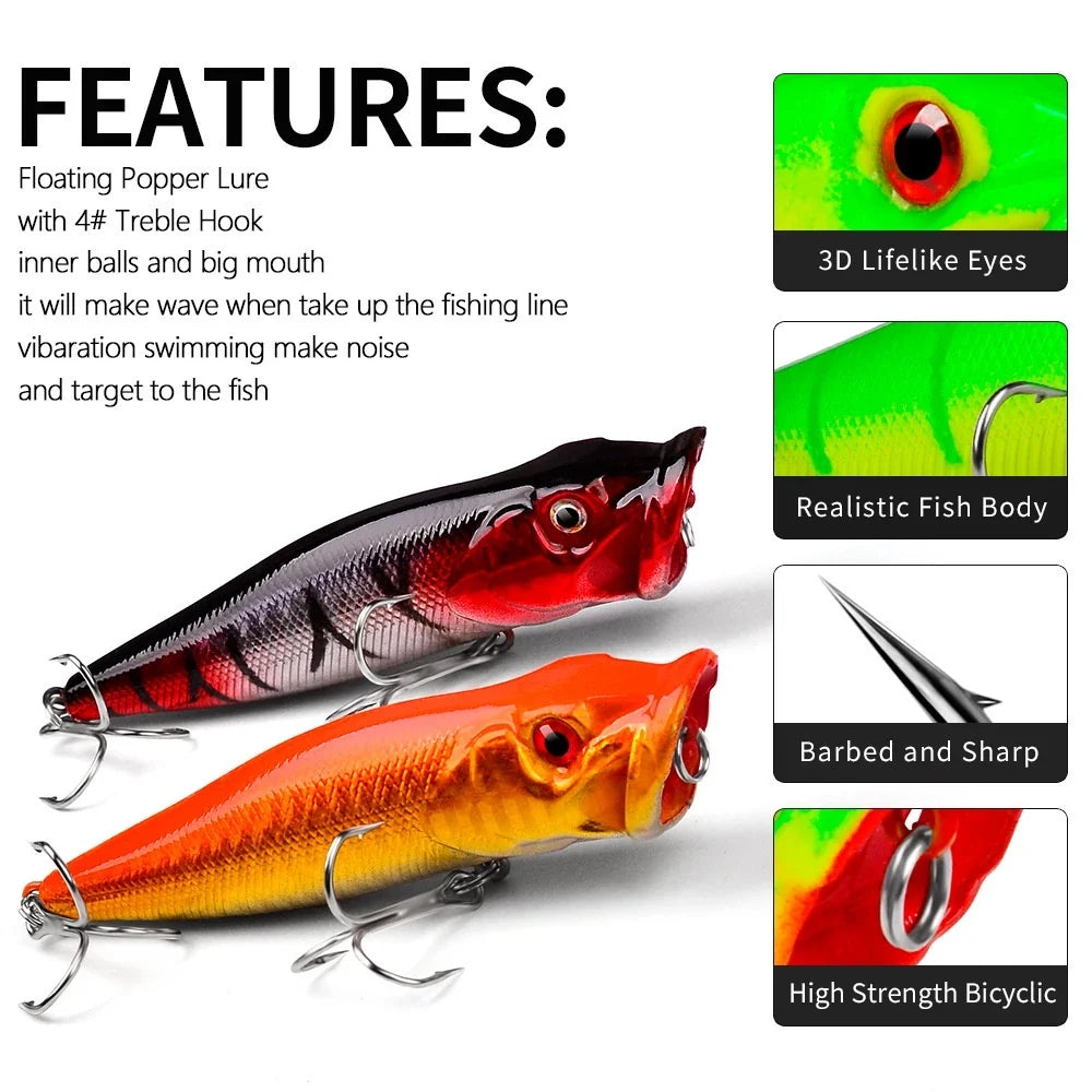 Umpan Pancing Lure Popper Mengambang 12G 9.5CM DW1704 LP001