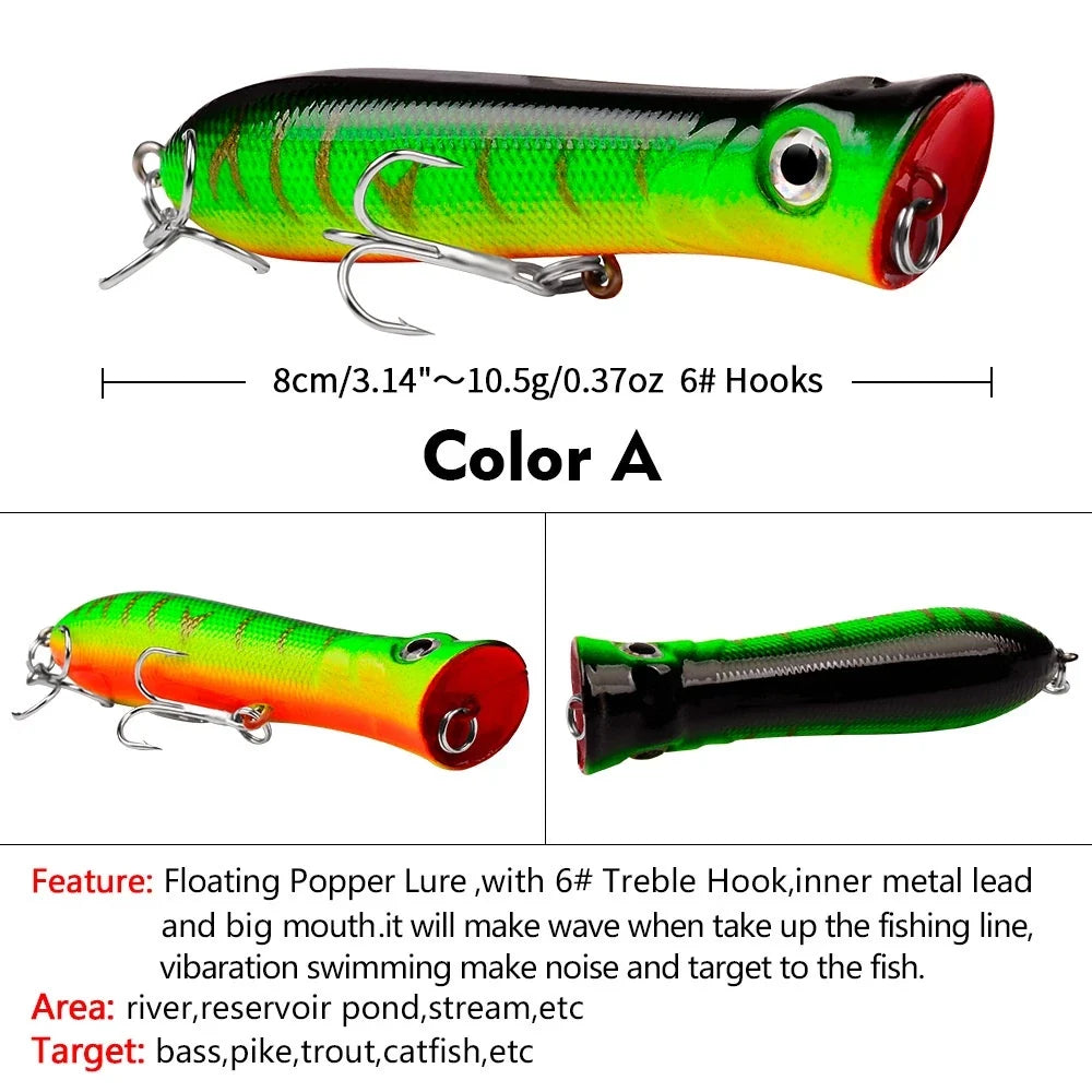 Umpan Pancing Lure Popper 8CM 12G Bionic DXP002 LP003